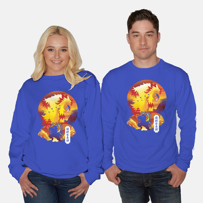 Rengoku Sunset-unisex crew neck sweatshirt-dandingeroz