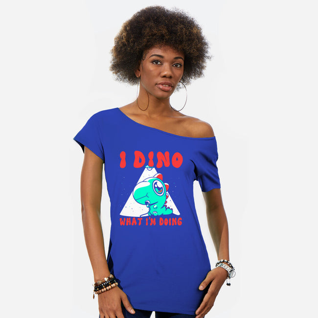 I Dino What I'm Doing-womens off shoulder tee-estudiofitas