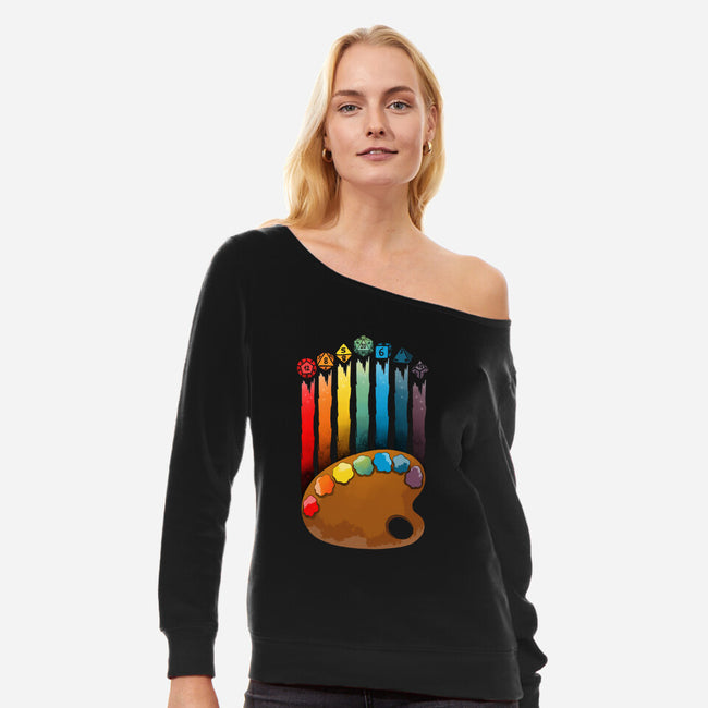 Art Of Dice-womens off shoulder sweatshirt-Vallina84