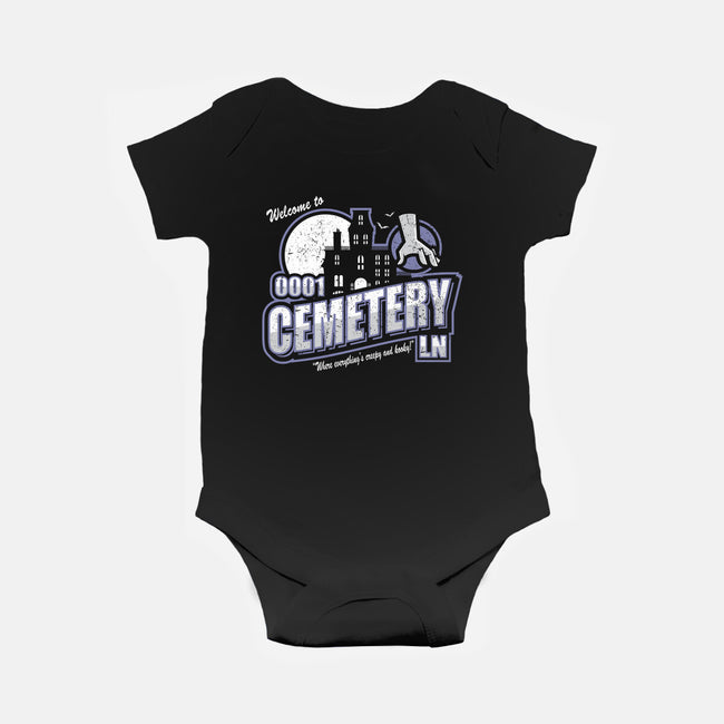 Welcome To Cemetery Lane-baby basic onesie-jrberger