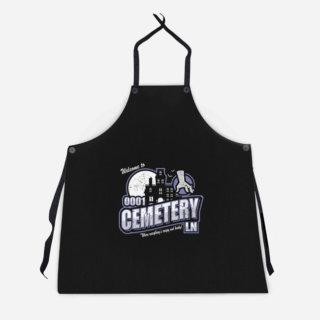 Welcome To Cemetery Lane-unisex kitchen apron-jrberger