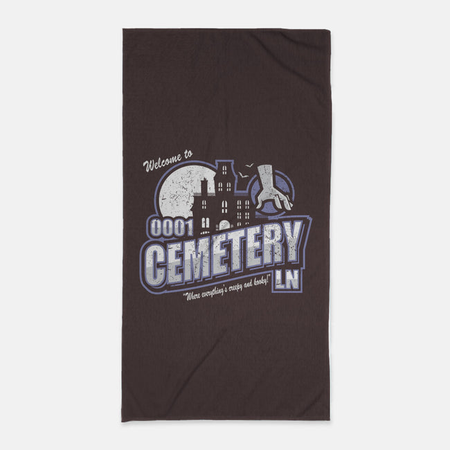 Welcome To Cemetery Lane-none beach towel-jrberger