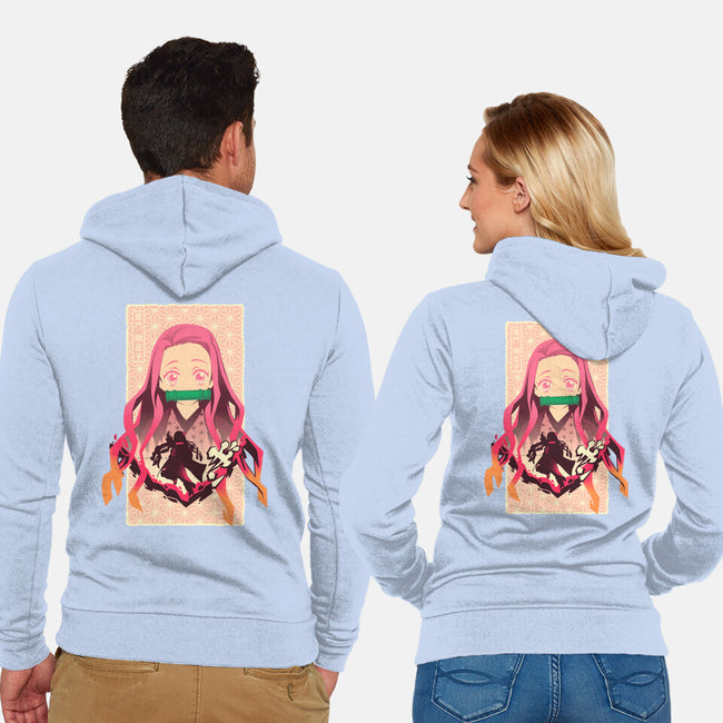 Nezuko Beauty-unisex zip-up sweatshirt-hypertwenty