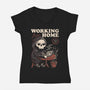 Working From Home-womens v-neck tee-eduely