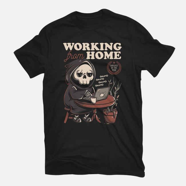 Working From Home-womens basic tee-eduely
