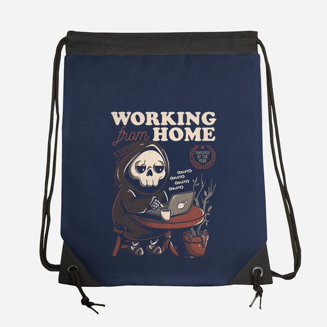 Working From Home-none drawstring bag-eduely