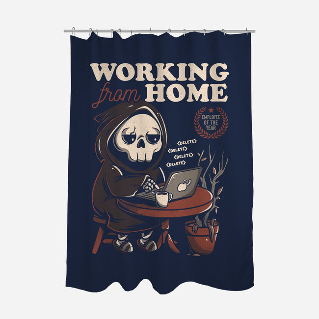 Working From Home-none polyester shower curtain-eduely
