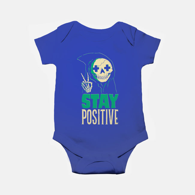 Stay Positive-baby basic onesie-DinoMike