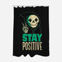 Stay Positive-none polyester shower curtain-DinoMike