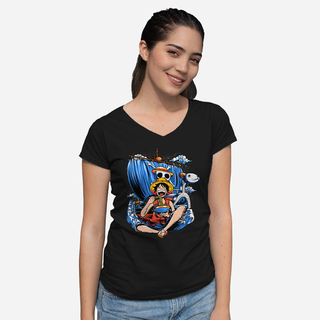 Pirate Ramen-womens v-neck tee-AmielLarazo