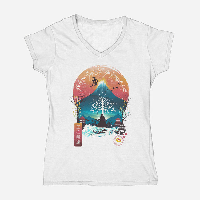 The King Landscape-womens v-neck tee-dandingeroz