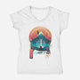 The King Landscape-womens v-neck tee-dandingeroz