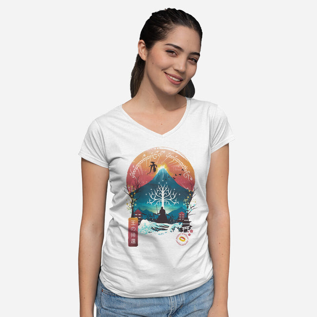 The King Landscape-womens v-neck tee-dandingeroz