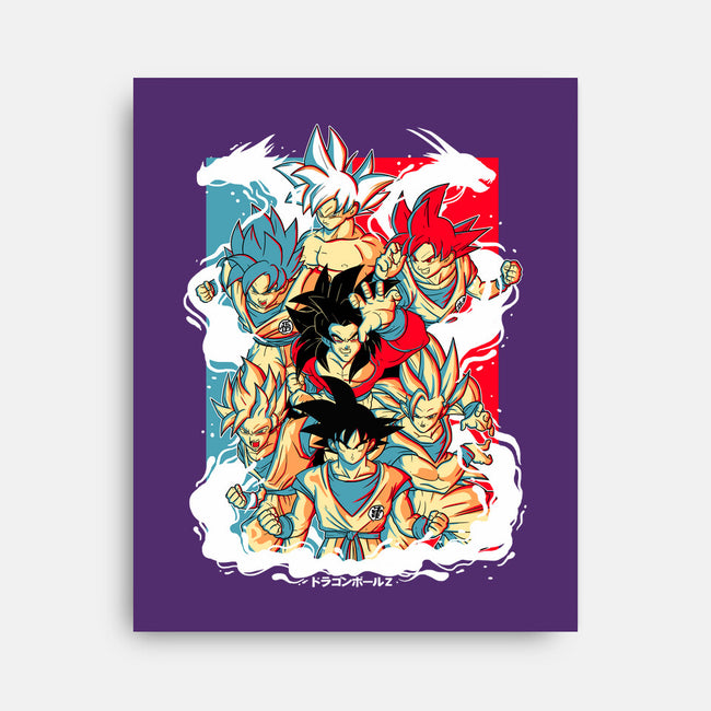 Goku Transforms-none stretched canvas-Douglasstencil