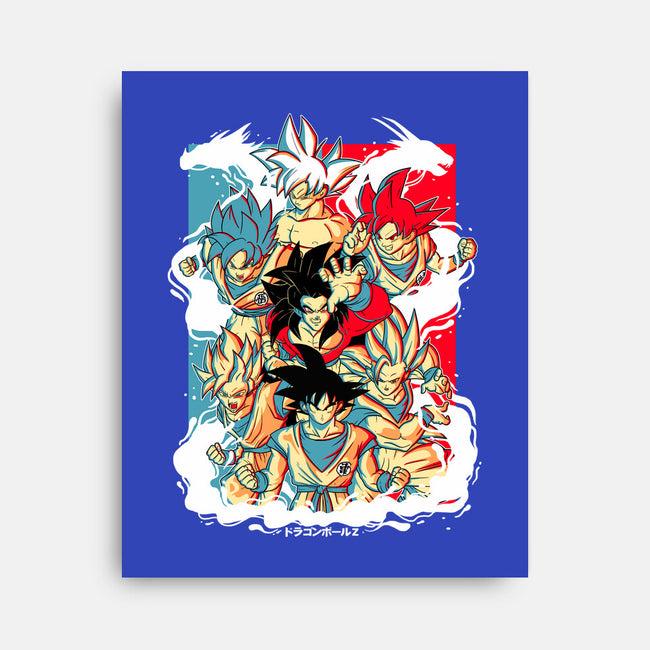 Goku Transforms-none stretched canvas-Douglasstencil