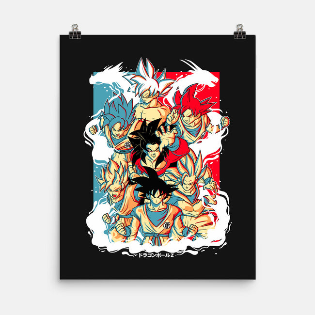 Goku Transforms-none matte poster-Douglasstencil