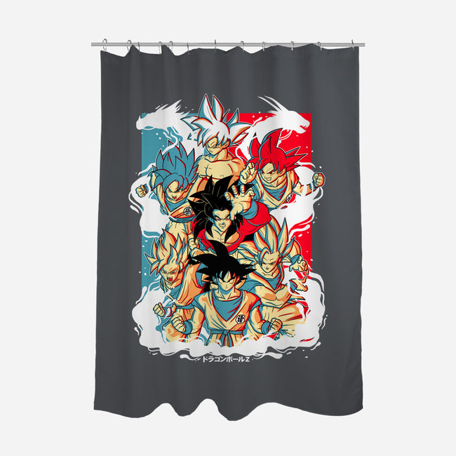 Goku Transforms-none polyester shower curtain-Douglasstencil