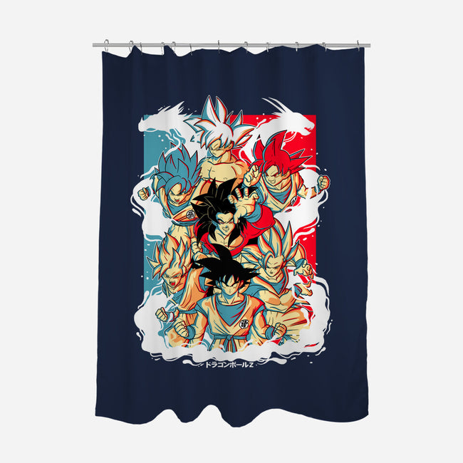 Goku Transforms-none polyester shower curtain-Douglasstencil