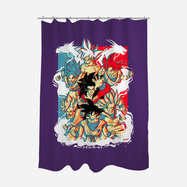 Goku Transforms-none polyester shower curtain-Douglasstencil