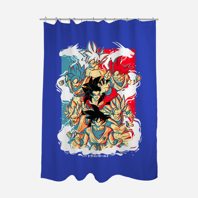 Goku Transforms-none polyester shower curtain-Douglasstencil