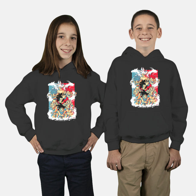 Goku Transforms-youth pullover sweatshirt-Douglasstencil
