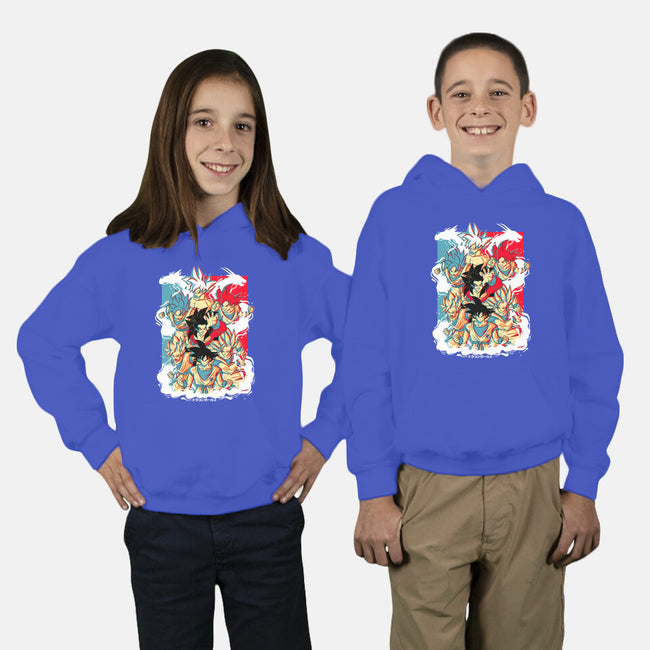 Goku Transforms-youth pullover sweatshirt-Douglasstencil