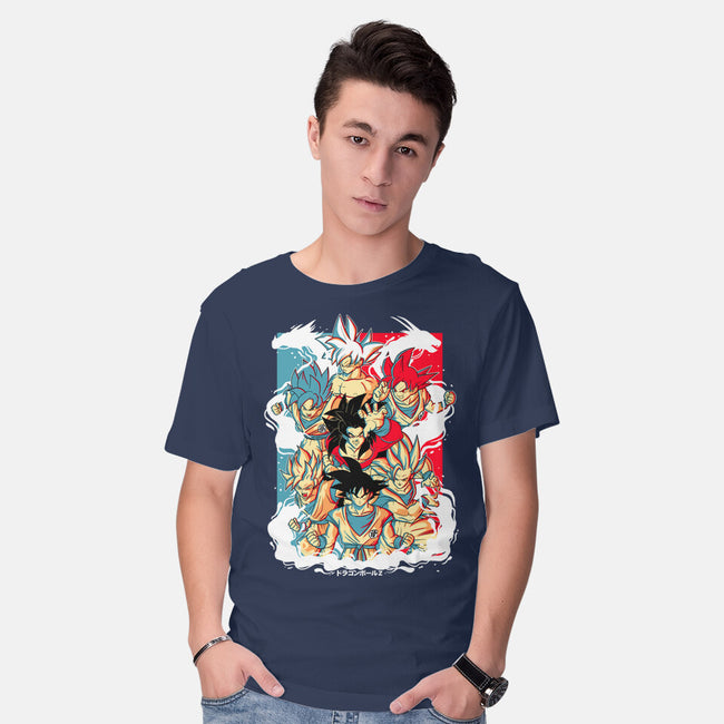 Goku Transforms-mens basic tee-Douglasstencil