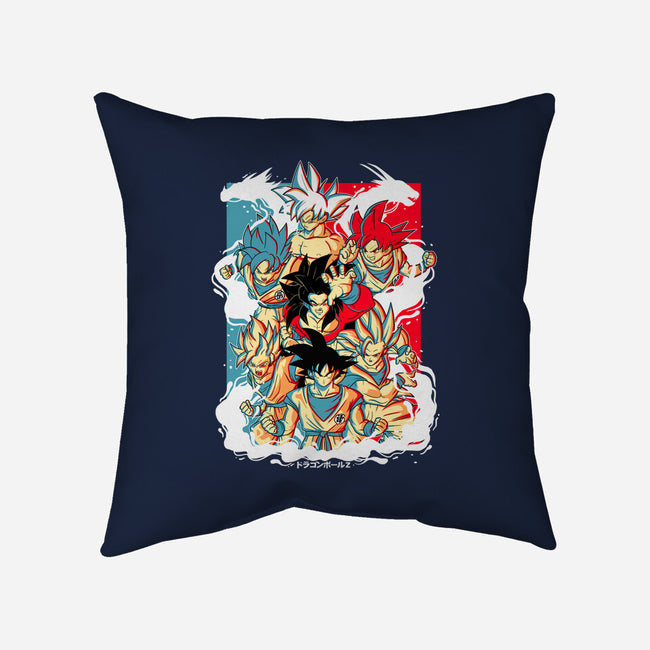 Goku Transforms-none removable cover w insert throw pillow-Douglasstencil