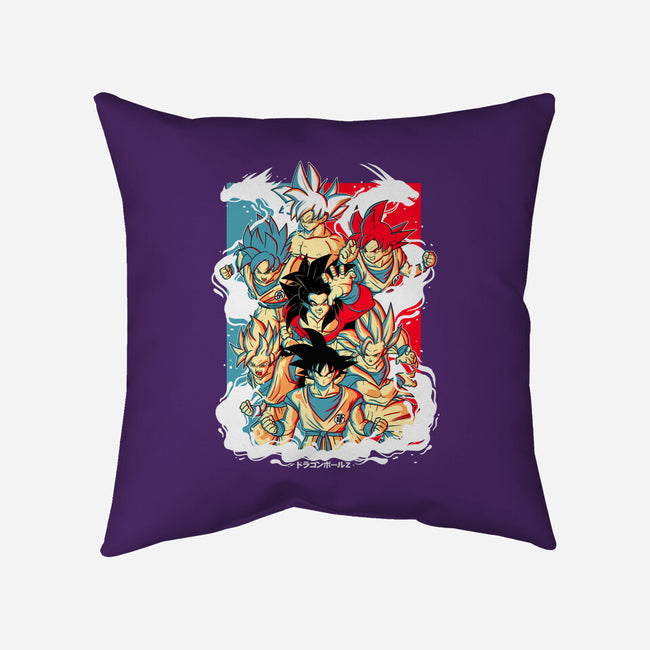 Goku Transforms-none removable cover w insert throw pillow-Douglasstencil