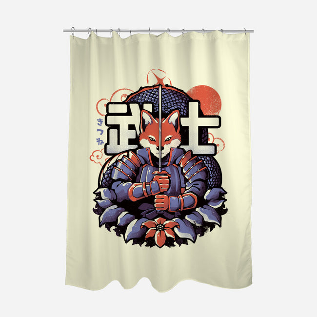 Samurai Fox-none polyester shower curtain-eduely