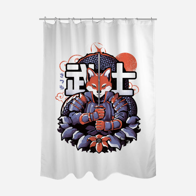 Samurai Fox-none polyester shower curtain-eduely