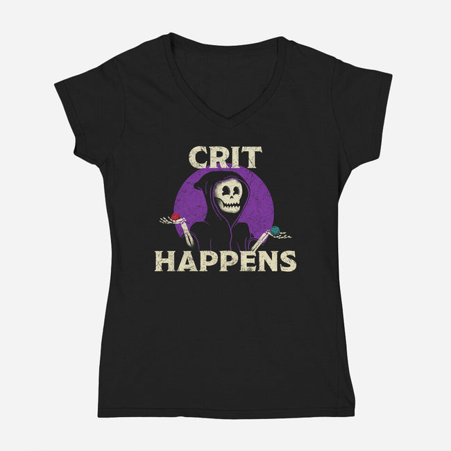 Oh Crit-womens v-neck tee-zachterrelldraws