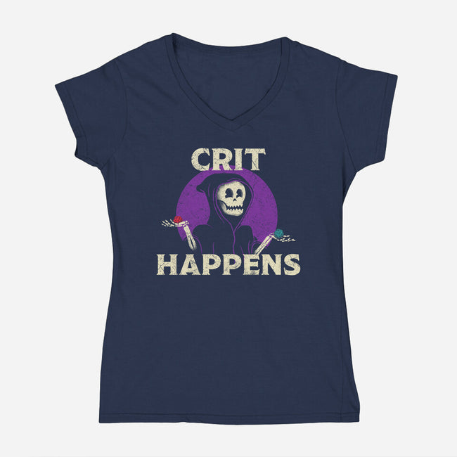 Oh Crit-womens v-neck tee-zachterrelldraws