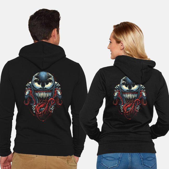 Let The Devil In-unisex zip-up sweatshirt-glitchygorilla