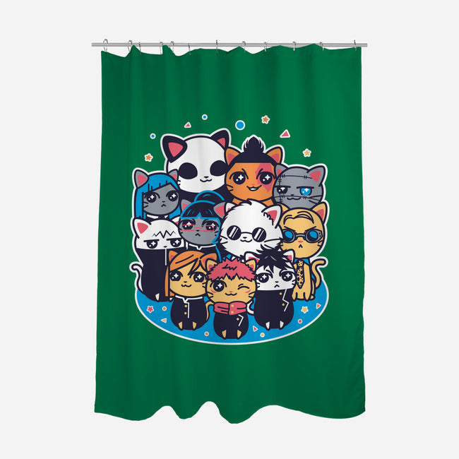 Jujutsu Cat-Sen-none polyester shower curtain-Domii