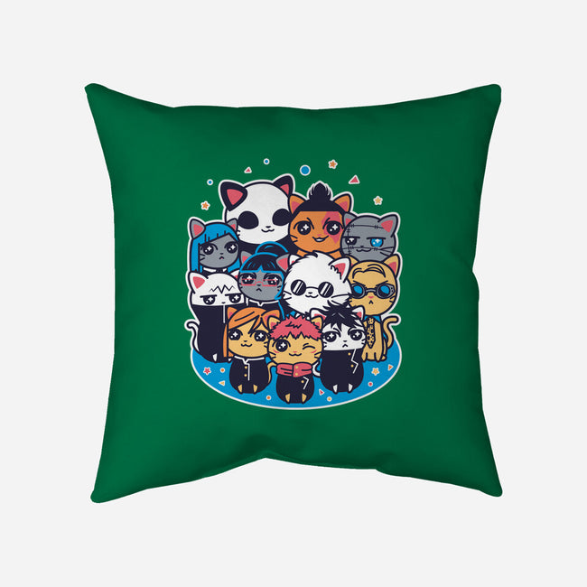 Jujutsu Cat-Sen-none removable cover w insert throw pillow-Domii