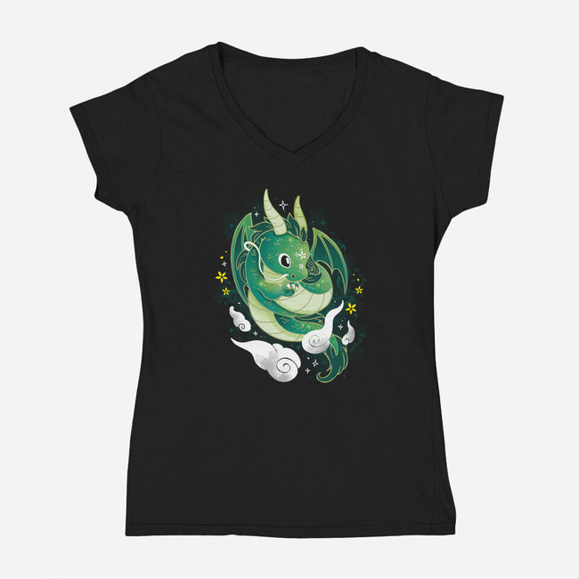 Cute Dragon-womens v-neck tee-Vallina84