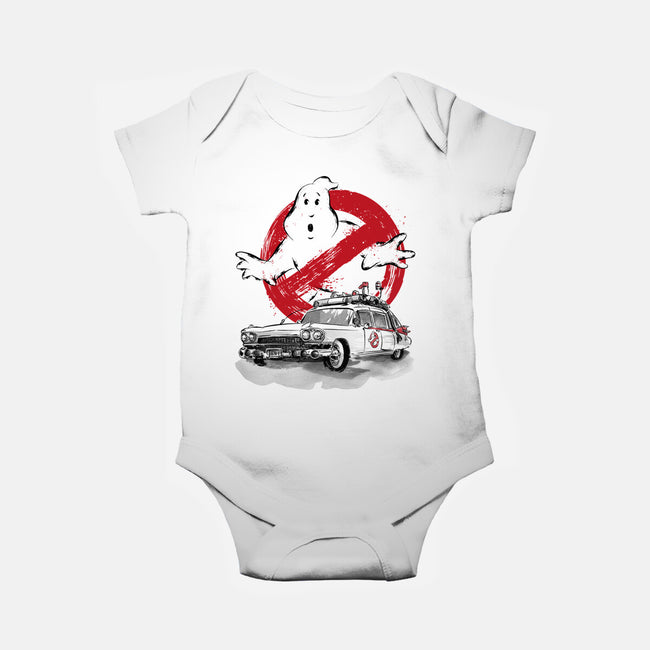 Ecto-1 Sumi-E-baby basic onesie-DrMonekers