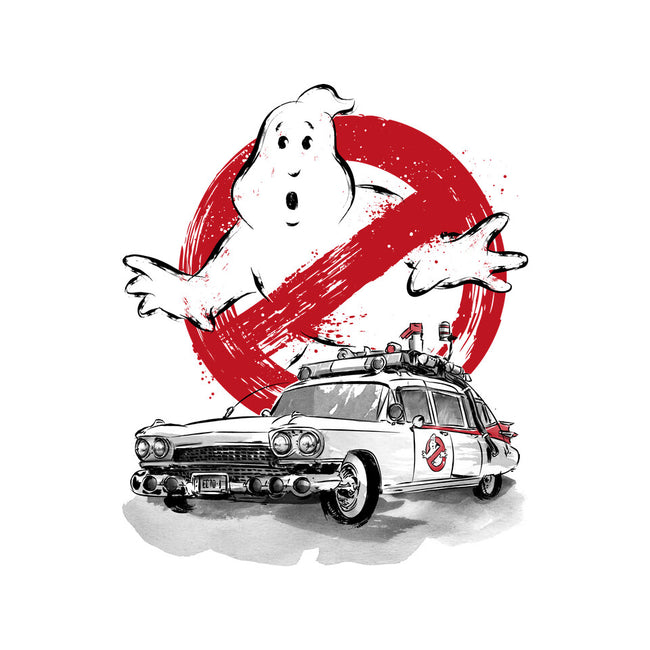 Ecto-1 Sumi-E-womens v-neck tee-DrMonekers