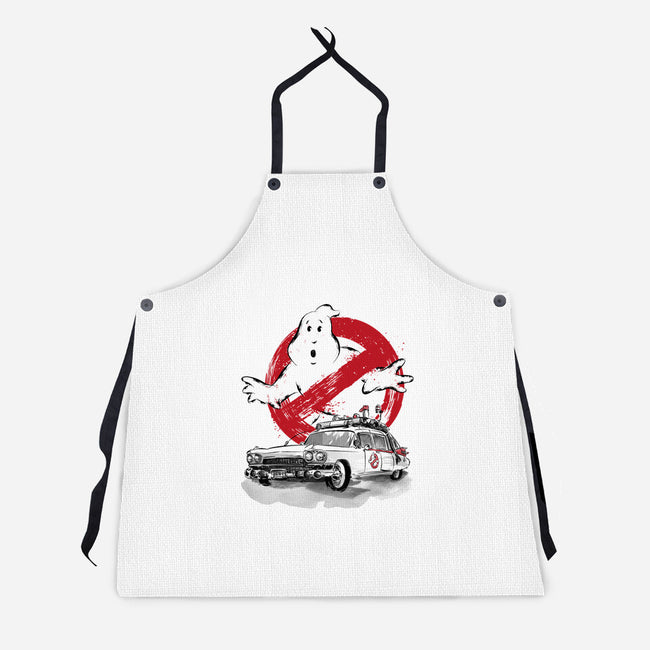 Ecto-1 Sumi-E-unisex kitchen apron-DrMonekers