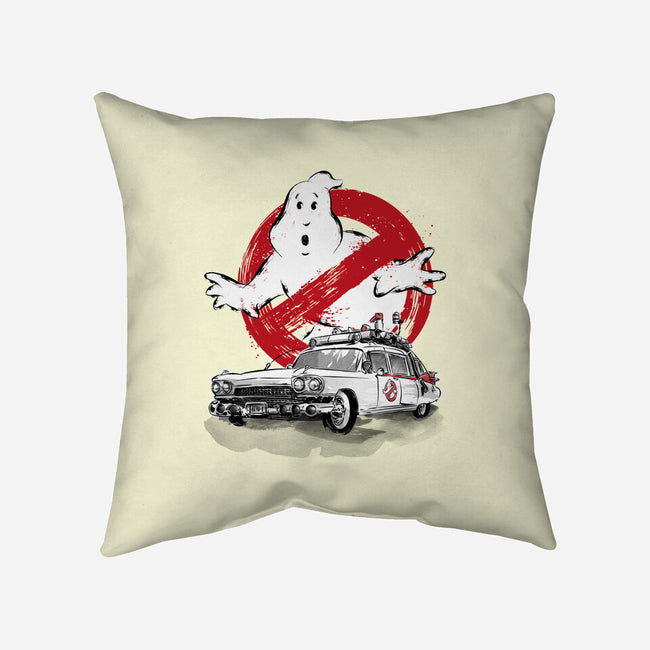 Ecto-1 Sumi-E-none removable cover w insert throw pillow-DrMonekers