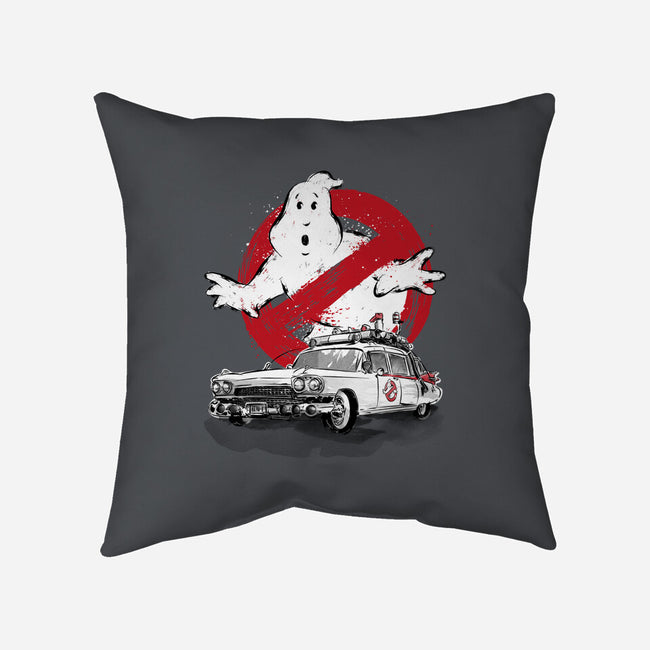Ecto-1 Sumi-E-none removable cover throw pillow-DrMonekers