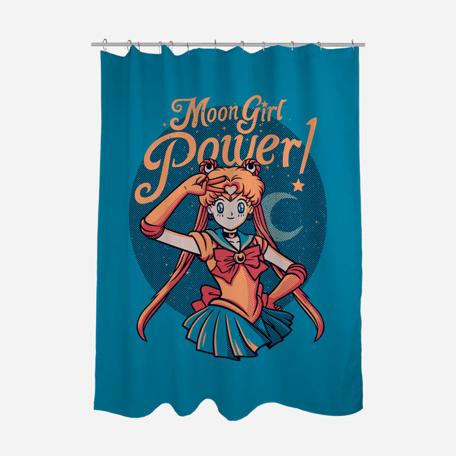 Moon Girl Power-none polyester shower curtain-tobefonseca