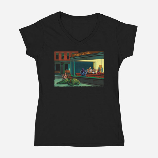 Eternia Bar-womens v-neck tee-daobiwan
