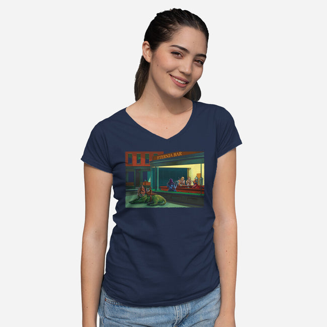 Eternia Bar-womens v-neck tee-daobiwan