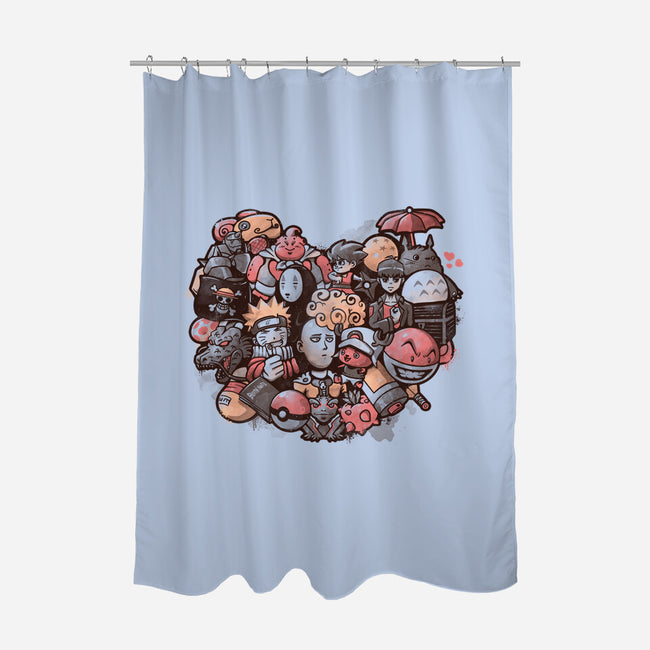 Anime Love-none polyester shower curtain-eduely