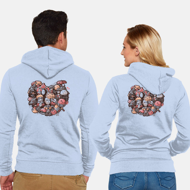 Anime Love-unisex zip-up sweatshirt-eduely
