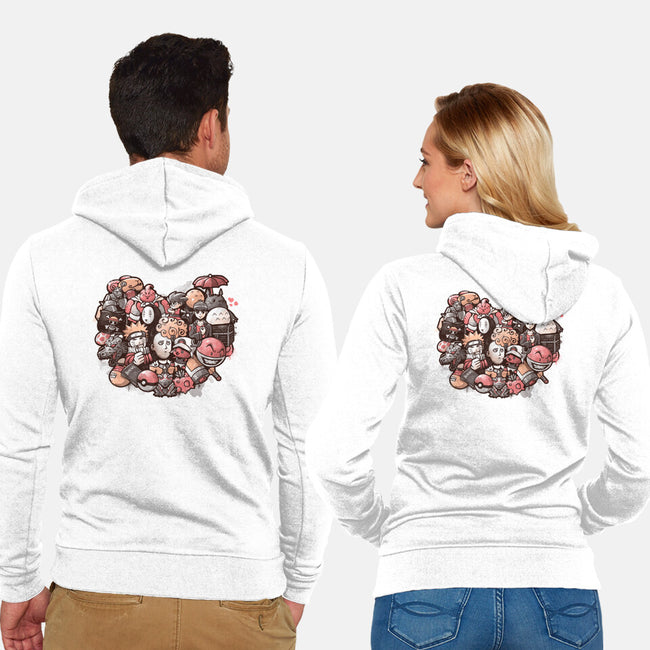 Anime Love-unisex zip-up sweatshirt-eduely