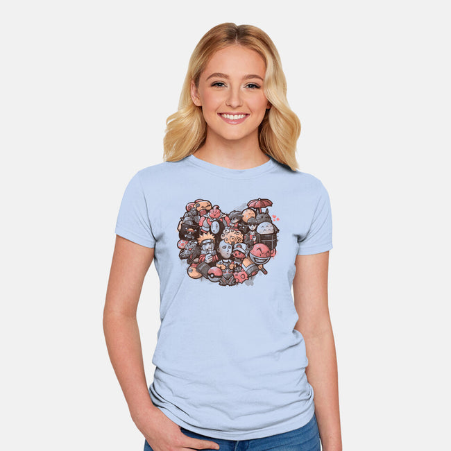 Anime Love-womens fitted tee-eduely