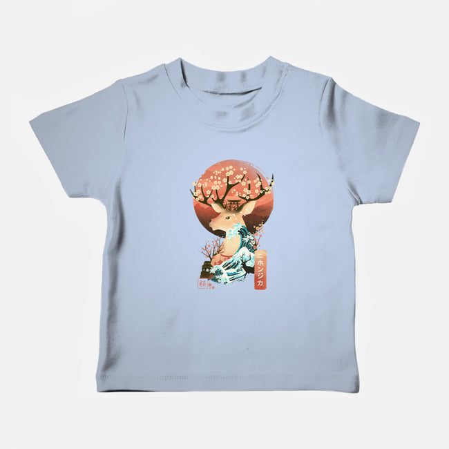 Sika Deer Landscape-baby basic tee-dandingeroz